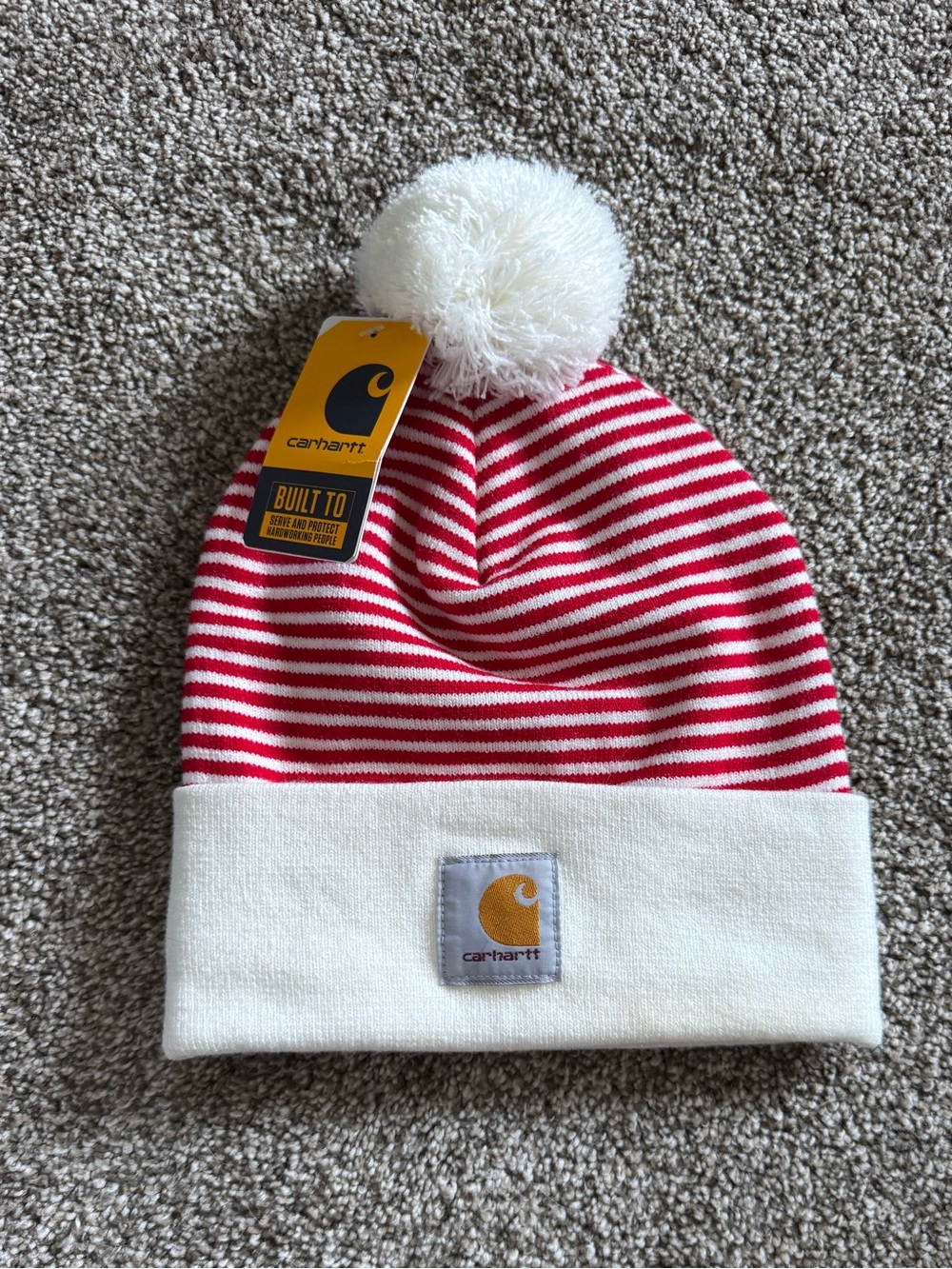 NWT Carhartt Knit Pom Pom Cuffed Beanie